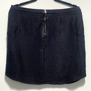 Rebecca Taylor Black Silk Snakeskin Textured Skirt